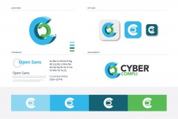 Cyber-Compli, Cyber Security Business Logo and Brand Sheet including Colourway.